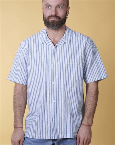 Elsk - Breeze Kortærmet Skjorte - White/ Blue Stripes